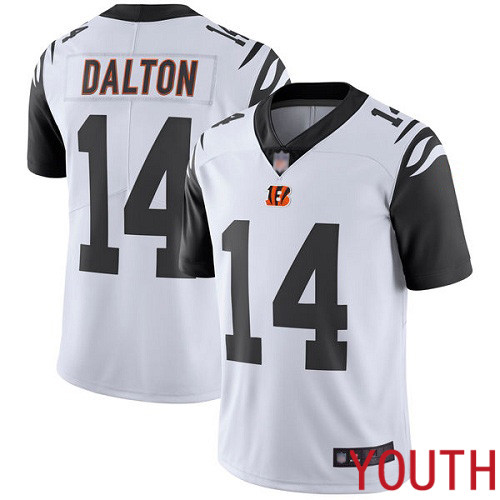 Cincinnati Bengals Limited White Youth Andy Dalton Jersey NFL Footballl #14 Rush Vapor Untouchable->women nfl jersey->Women Jersey
